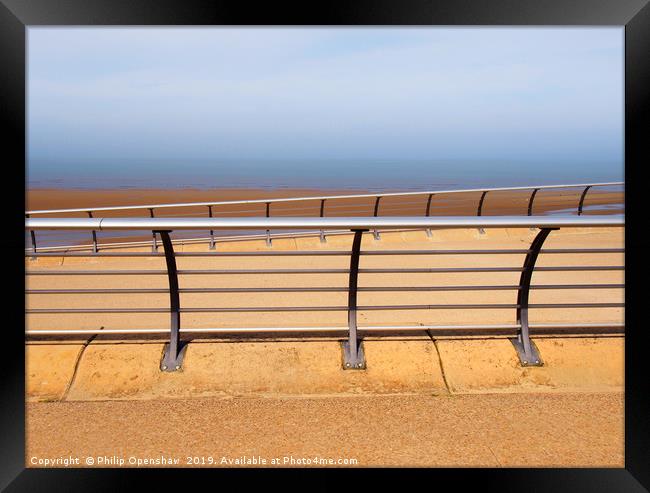 seafront  railings Framed Print by Philip Openshaw