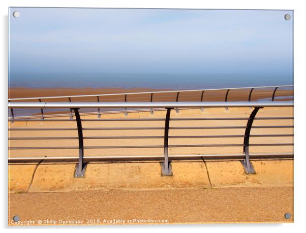 seafront  railings Acrylic by Philip Openshaw