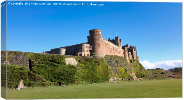 Bamburgh Castle, Northumberland Canvas Print by EMMA DANCE PHOTOGRAPHY