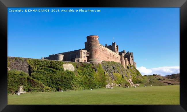 Bamburgh Castle, Northumberland Framed Print by EMMA DANCE PHOTOGRAPHY