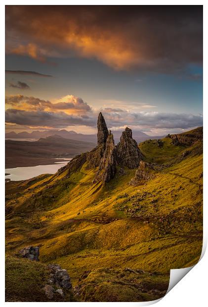 Majestic Sunrise over the Old Man of Storr Print by Paul Andrews