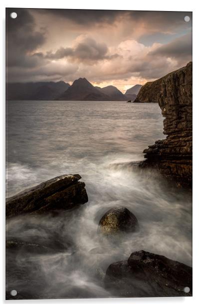 Elgol Sunset Acrylic by Paul Andrews