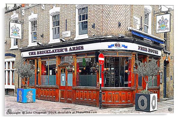 The Bricklayers Arms, Charlotte Road, London, EC2 Acrylic by John Chapman