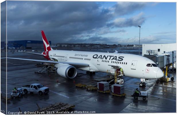 Qantas Boeing 787  Canvas Print by David Pyatt
