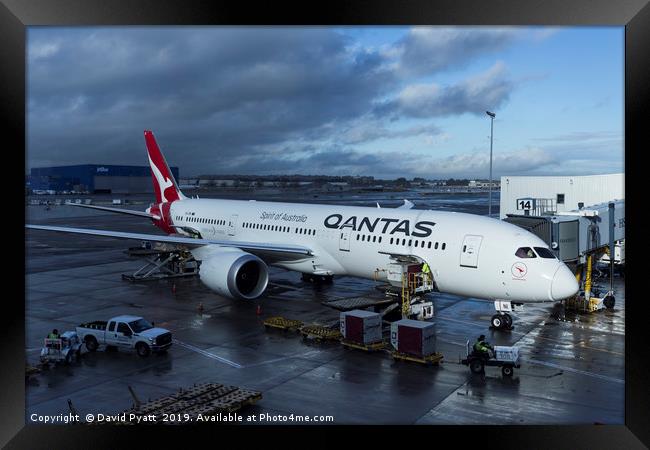 Qantas Boeing 787  Framed Print by David Pyatt