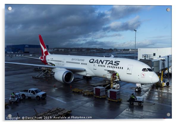 Qantas Boeing 787  Acrylic by David Pyatt