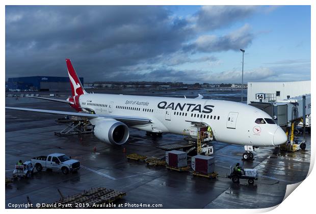 Qantas Boeing 787  Print by David Pyatt