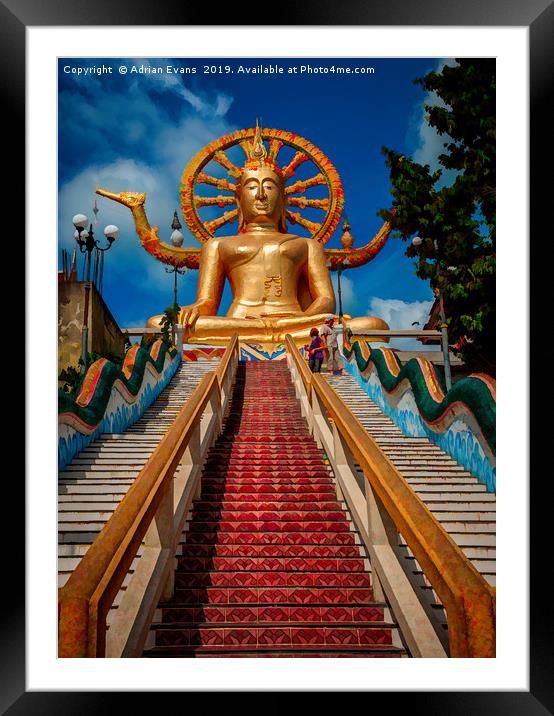 Big Buddha Samui Thailand Framed Mounted Print by Adrian Evans