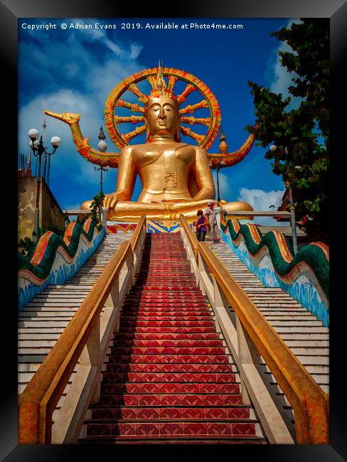 Big Buddha Samui Thailand Framed Print by Adrian Evans