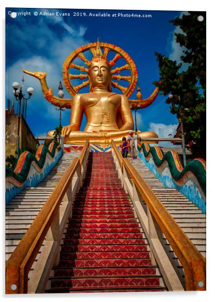 Big Buddha Samui Thailand Acrylic by Adrian Evans
