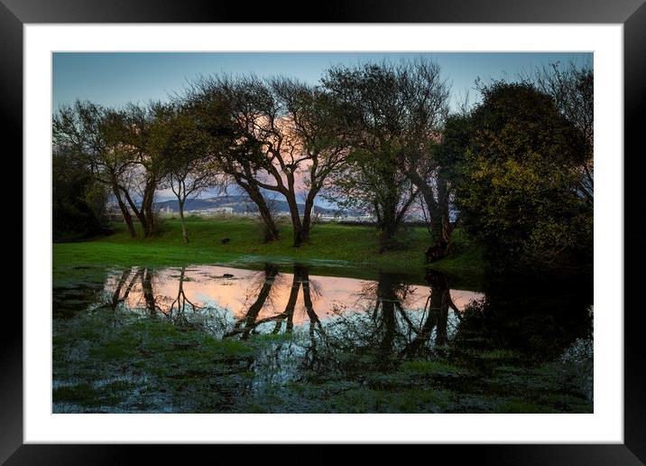 Flooding at Blackpill Framed Mounted Print by Leighton Collins