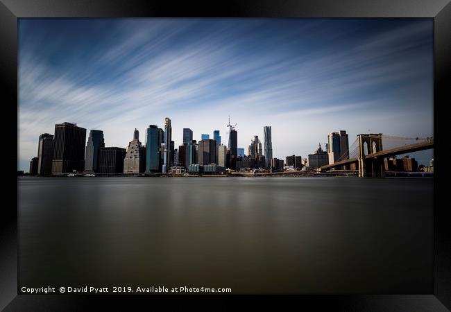 Manhattan Skyline Framed Print by David Pyatt