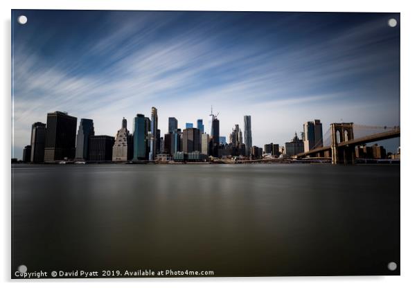 Manhattan Skyline Acrylic by David Pyatt
