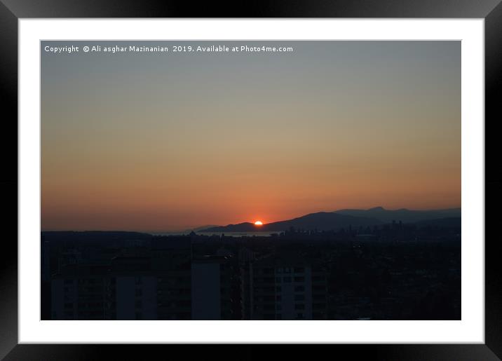 Sunset in Burnaby 2, Framed Mounted Print by Ali asghar Mazinanian