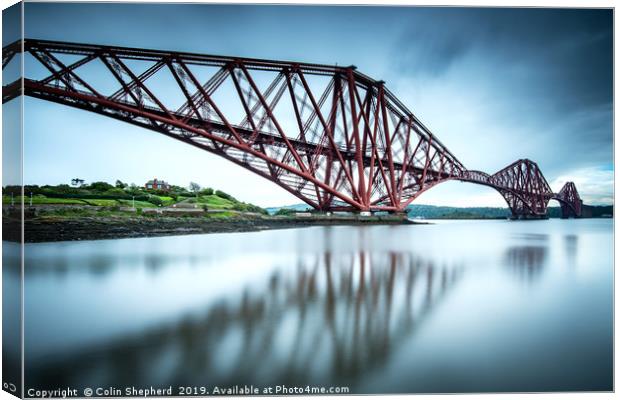 Forth Bridge Reflections Canvas Print by Colin Shepherd