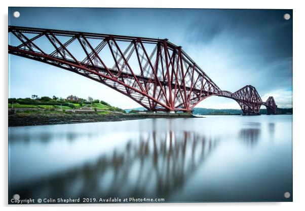 Forth Bridge Reflections Acrylic by Colin Shepherd