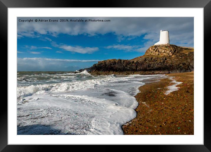 Ty Mawr Lighthouse Llanddwyn Island Framed Mounted Print by Adrian Evans