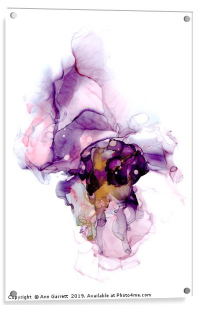 Lilac Ink Abstract 4 Acrylic by Ann Garrett