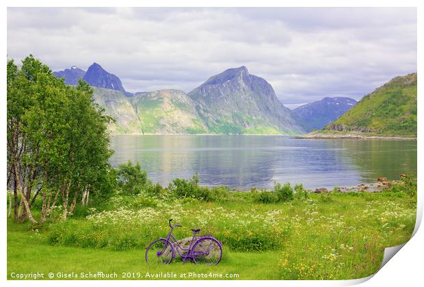 Violet Accents - On the Island of Senja  Print by Gisela Scheffbuch
