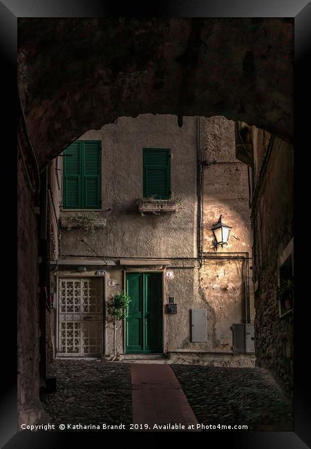 The streets of Cervo at night Framed Print by KB Photo