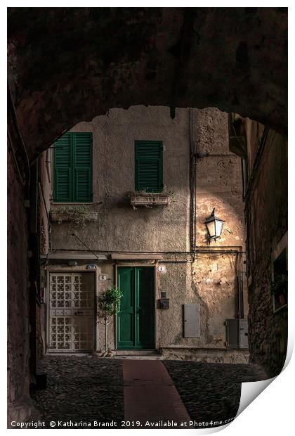 The streets of Cervo at night Print by KB Photo