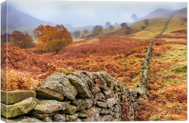 Autumnal Landscape of the Peak District  Canvas Print by John Finney