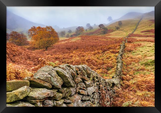 Autumnal Landscape of the Peak District  Framed Print by John Finney