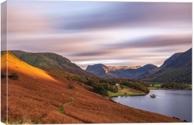 Timeless sunset Crummock Water Canvas Print by John Finney