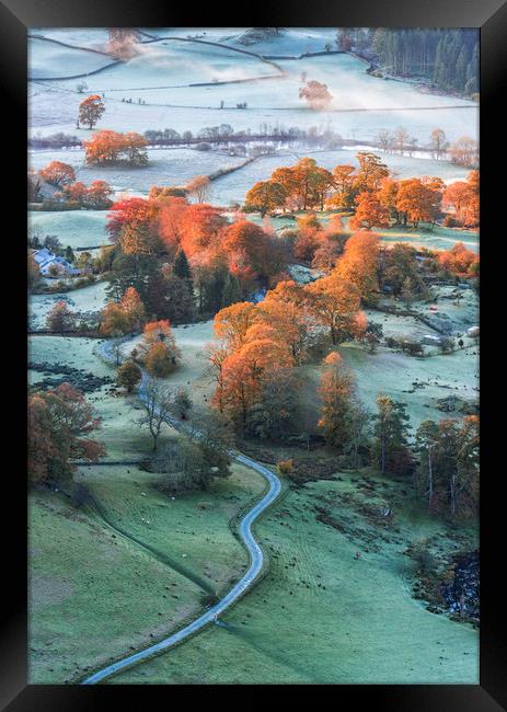 Frosty Autumn sunrise Framed Print by John Finney