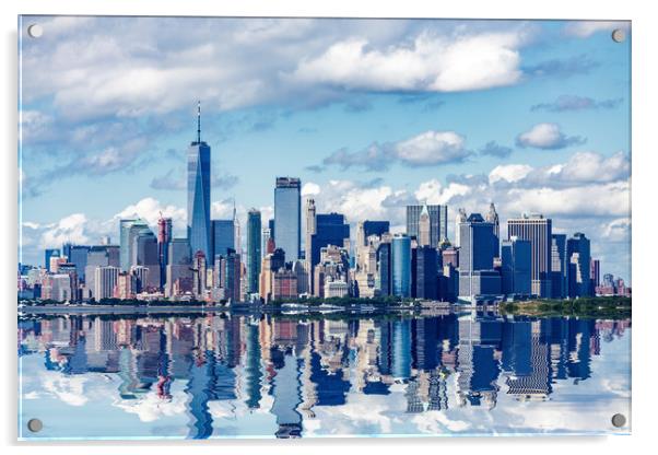 Manhattan Skyline Reflected Acrylic by Darryl Brooks