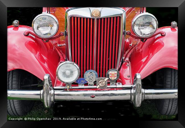 Red MG TD sports car Framed Print by Philip Openshaw
