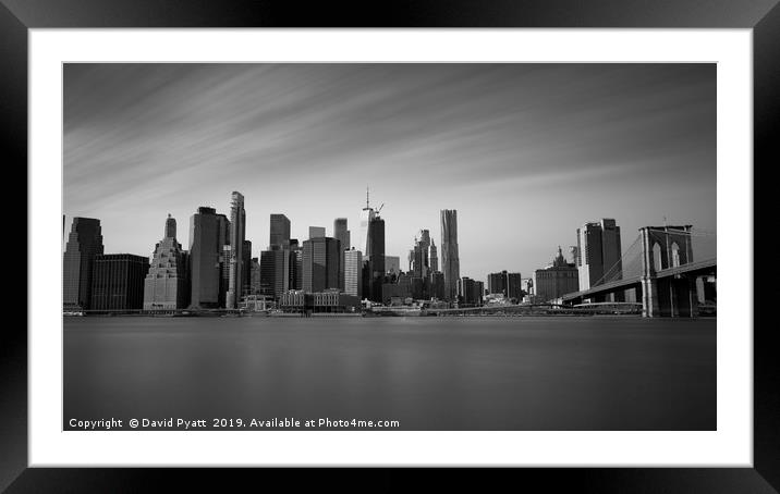 Manhattan Skyline Panorama Framed Mounted Print by David Pyatt