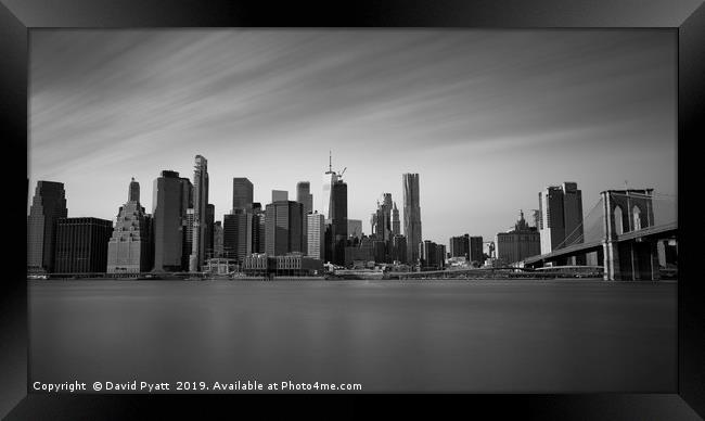Manhattan Skyline Panorama Framed Print by David Pyatt