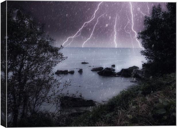 Electrifying Stormy Seas Canvas Print by Beryl Curran