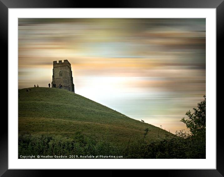 Evening At Glastonbury Framed Mounted Print by Heather Goodwin