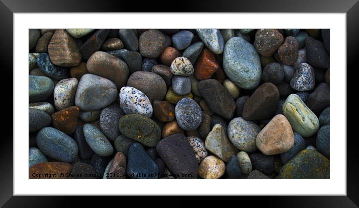 Pebbles Framed Mounted Print by Steven Watson