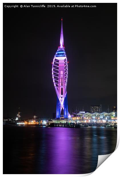Spinnaker Tower Print by Alan Tunnicliffe