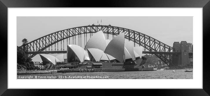 View of the Opera House in Sydney Harbor. Framed Mounted Print by Kevin Hellon
