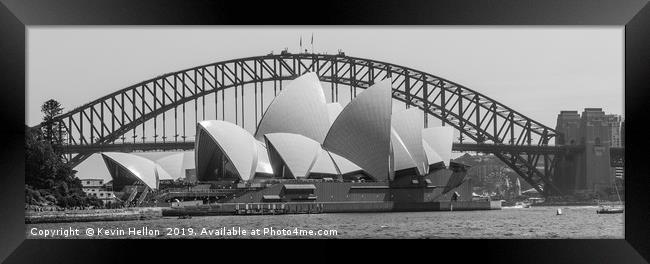 View of the Opera House in Sydney Harbor. Framed Print by Kevin Hellon