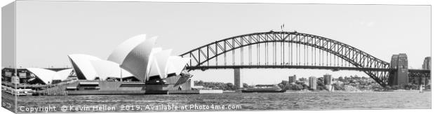 Panoramic view of the Opera House and Sydney Harbo Canvas Print by Kevin Hellon