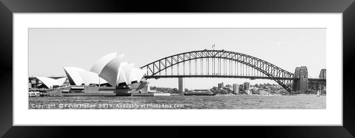 Panoramic view of the Opera House and Sydney Harbo Framed Mounted Print by Kevin Hellon