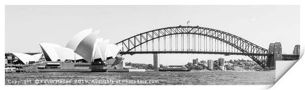 Panoramic view of the Opera House and Sydney Harbo Print by Kevin Hellon