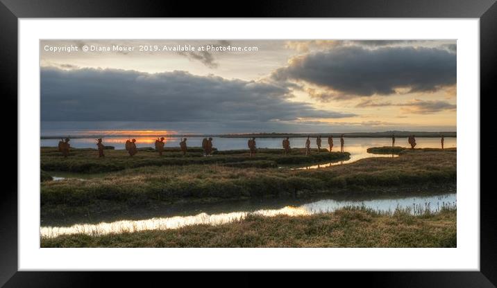 Mersea Island's Silhouettes Framed Mounted Print by Diana Mower