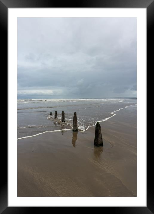 Tranquility on a moody day at the seaside Framed Mounted Print by Tony Twyman
