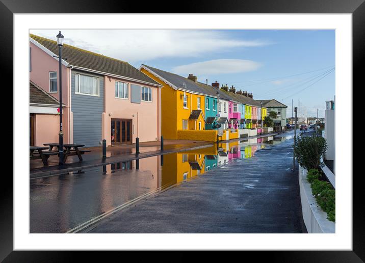 Westward Ho`s colourful cottages Framed Mounted Print by Tony Twyman
