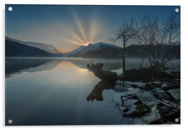 Llyn Padarn Daybreak Acrylic by Jed Pearson