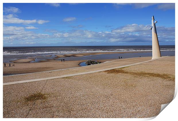 The Sands of Cleveleys in Blackpool Print by JEAN FITZHUGH