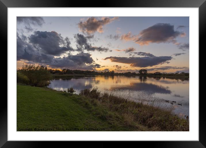 Sunset over the Lake Framed Mounted Print by mark james