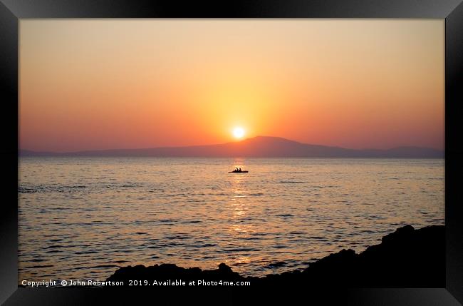 Sunset, Stoupa, Greece Framed Print by John Robertson