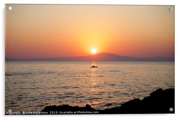Sunset, Stoupa, Greece Acrylic by John Robertson